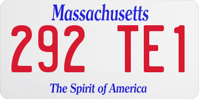 MA license plate 292TE1