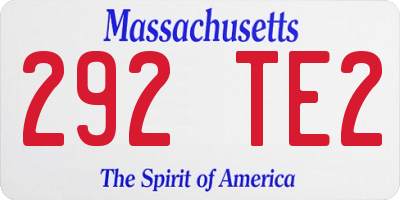 MA license plate 292TE2