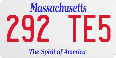 MA license plate 292TE5