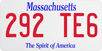MA license plate 292TE6