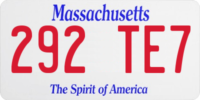 MA license plate 292TE7
