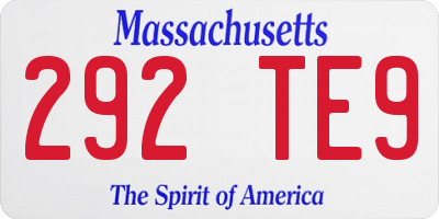 MA license plate 292TE9