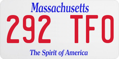 MA license plate 292TF0