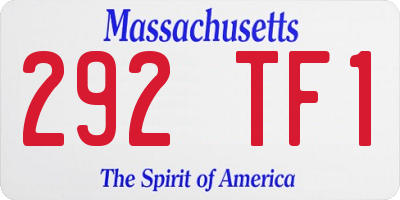 MA license plate 292TF1