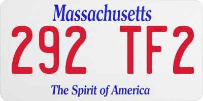 MA license plate 292TF2