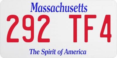MA license plate 292TF4