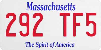 MA license plate 292TF5