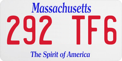MA license plate 292TF6