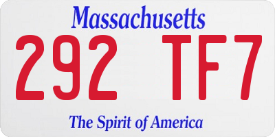 MA license plate 292TF7