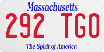 MA license plate 292TG0