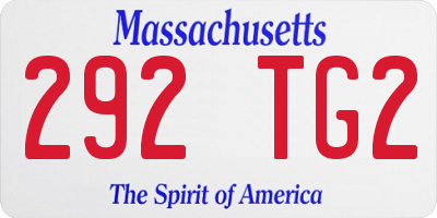 MA license plate 292TG2