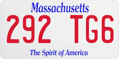 MA license plate 292TG6