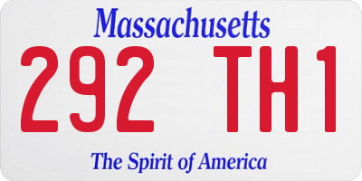 MA license plate 292TH1