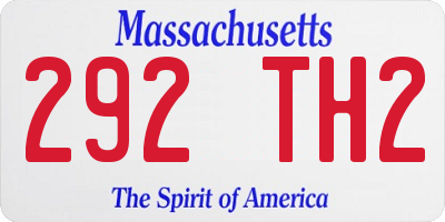 MA license plate 292TH2