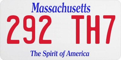 MA license plate 292TH7