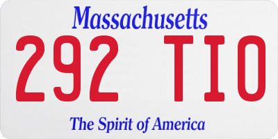 MA license plate 292TI0