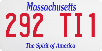 MA license plate 292TI1