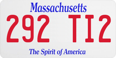 MA license plate 292TI2