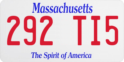 MA license plate 292TI5