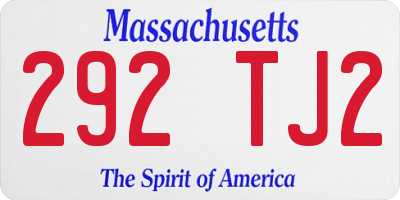 MA license plate 292TJ2