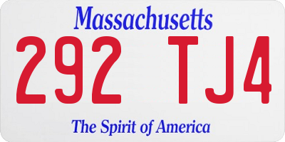 MA license plate 292TJ4