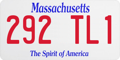 MA license plate 292TL1