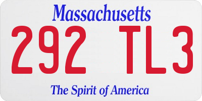 MA license plate 292TL3