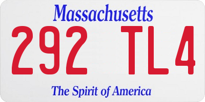 MA license plate 292TL4