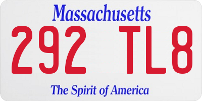 MA license plate 292TL8