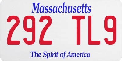 MA license plate 292TL9
