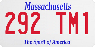 MA license plate 292TM1