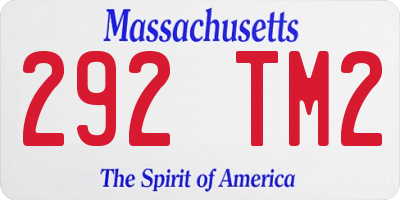 MA license plate 292TM2