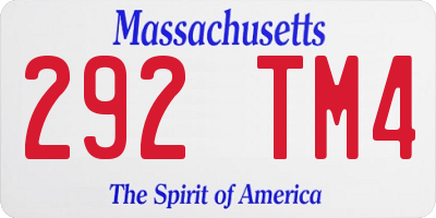 MA license plate 292TM4