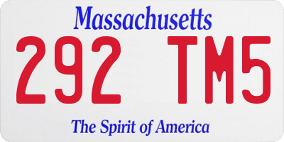 MA license plate 292TM5