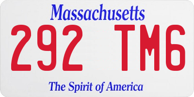 MA license plate 292TM6
