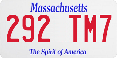 MA license plate 292TM7
