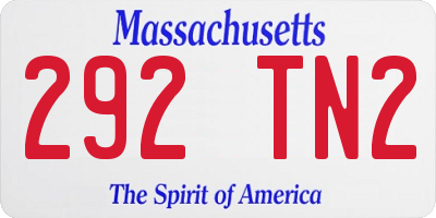 MA license plate 292TN2