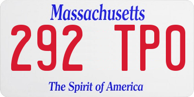 MA license plate 292TP0