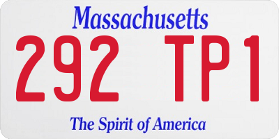 MA license plate 292TP1