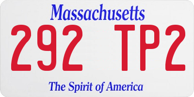 MA license plate 292TP2
