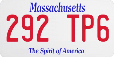 MA license plate 292TP6