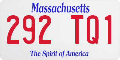 MA license plate 292TQ1