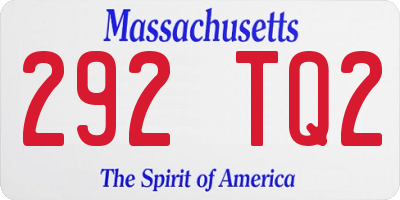 MA license plate 292TQ2