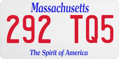 MA license plate 292TQ5