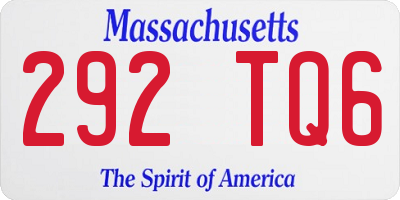 MA license plate 292TQ6