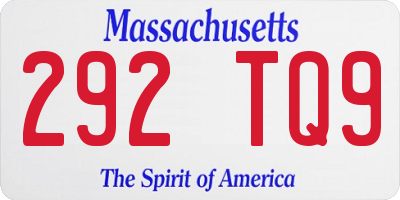 MA license plate 292TQ9