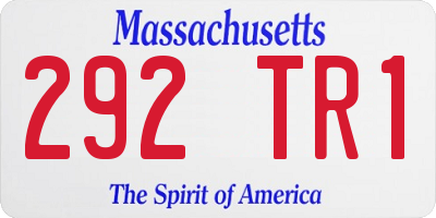 MA license plate 292TR1