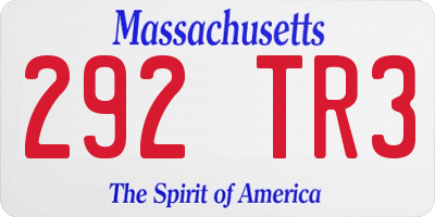 MA license plate 292TR3