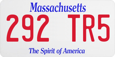 MA license plate 292TR5
