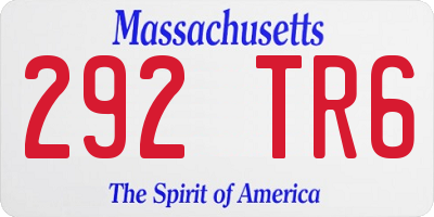 MA license plate 292TR6